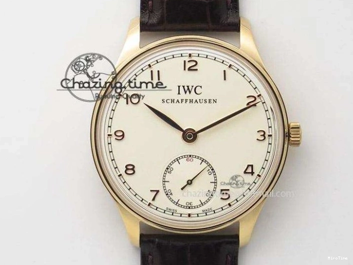 MIROTIME 0821 Portuguese Chrono RG IW371480 ZF 1:1 Best Edition White Dial On Brown Leather Strap A7750 V HighPerformance 7266